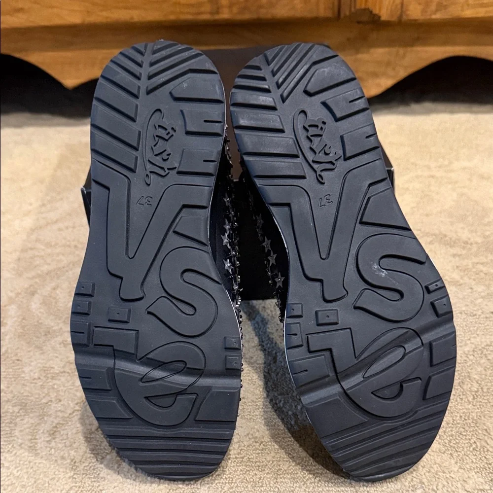 Ash Lightning Star Slip On Wedge Sneakers Black and Silver - Picture 6 of 10